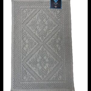 Made In Portugal Textured Bath Rug COTTON OEKO-TEX Brown 20X31”By Vital Home NWT